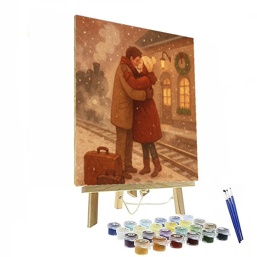 Frosted Train Station Reunion painting number kit