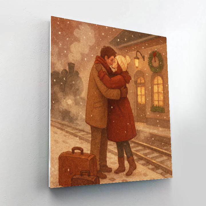 Frosted Train Station Reunion painting number kit