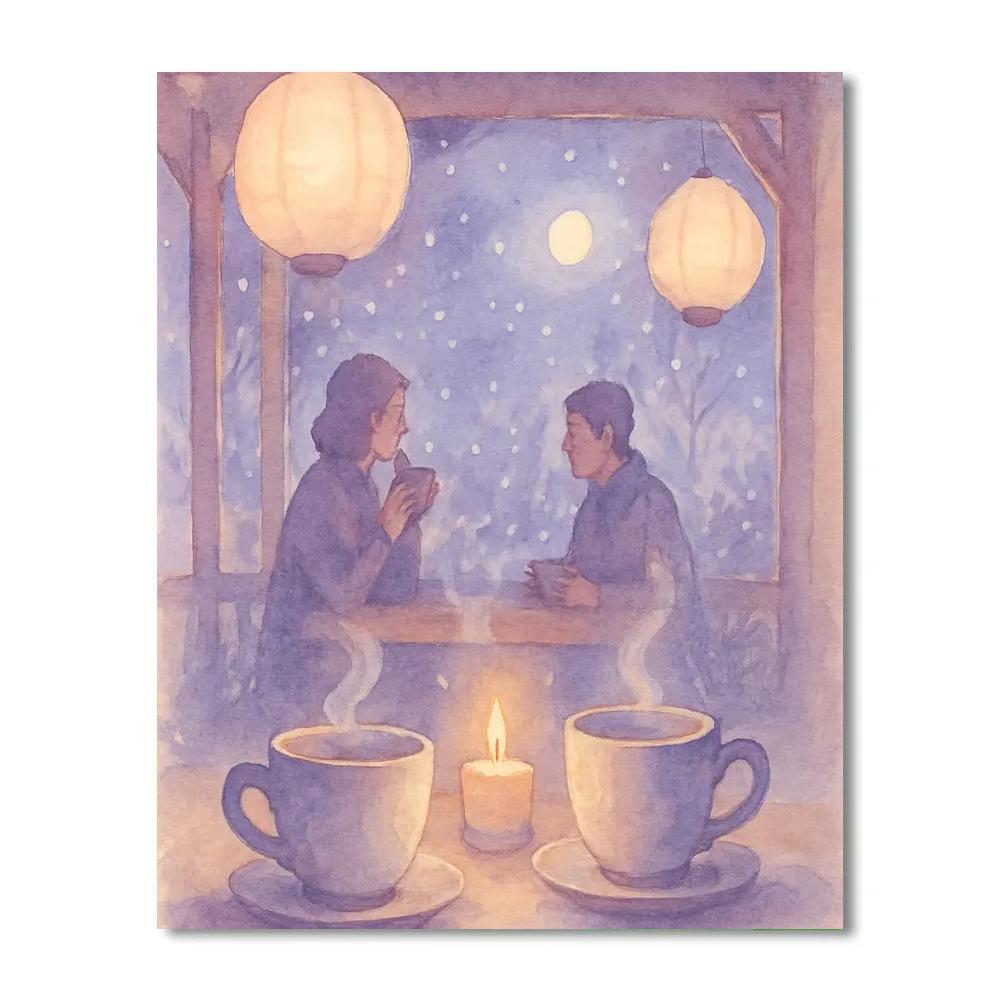 Frost Moon Tea House Numbered painting kits