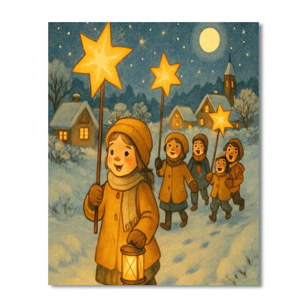Childrens Lantern Parade DIY paint by numbers