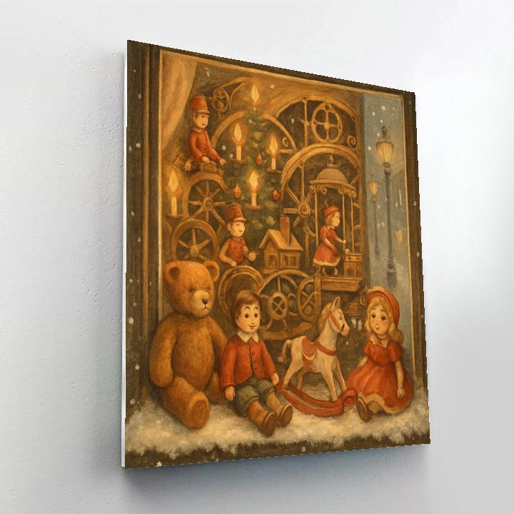 Holiday Window Toy Display Number painting