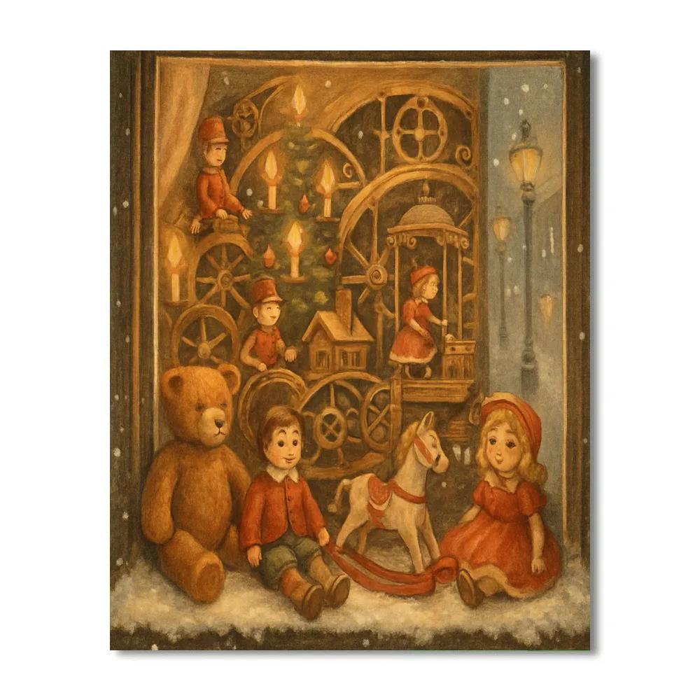 Holiday Window Toy Display Number painting
