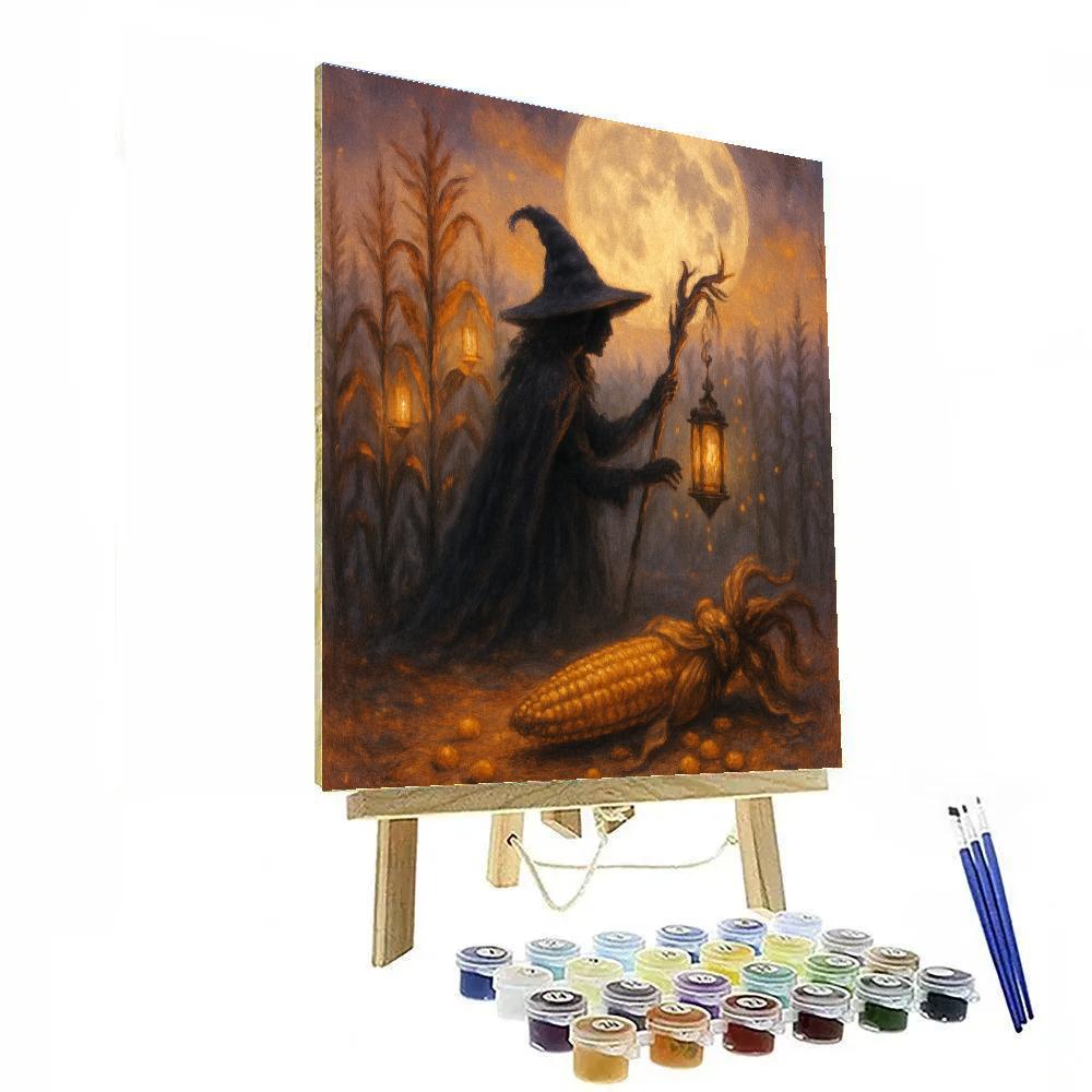The Moonlit Corn Witch Numbered painting kits