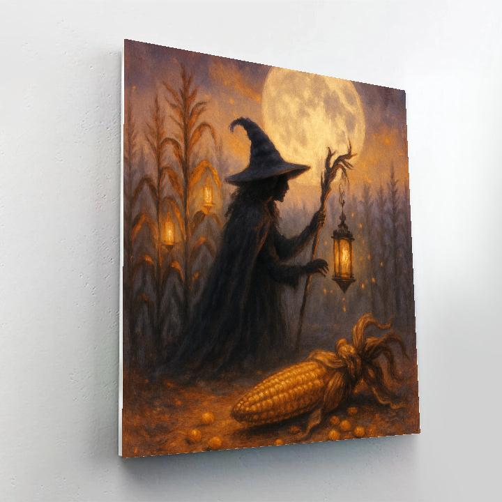 The Moonlit Corn Witch Numbered painting kits