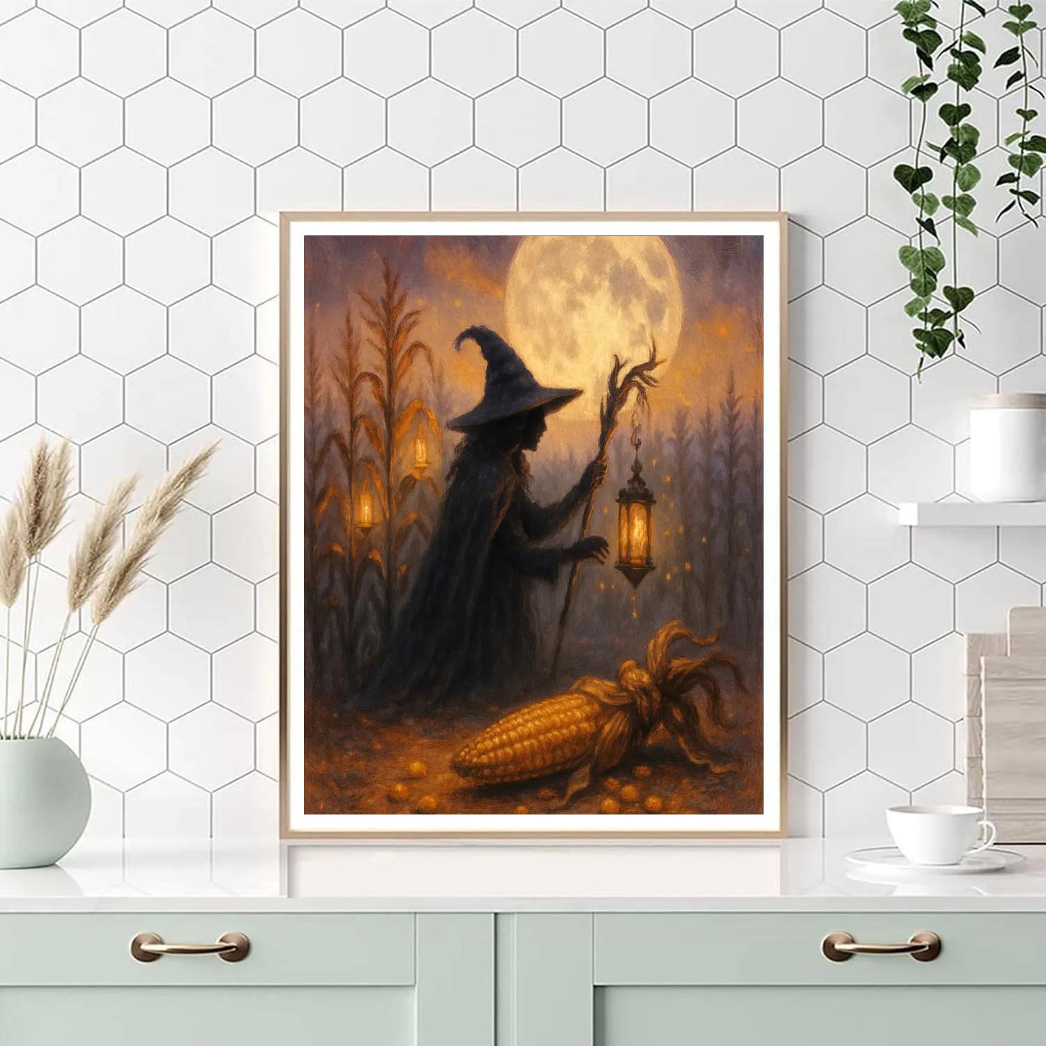 The Moonlit Corn Witch Numbered painting kits