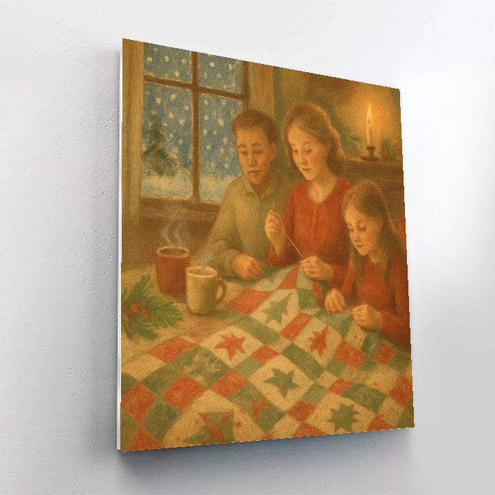 Hearthside Quilt Stitching Night Painting by numbers kit
