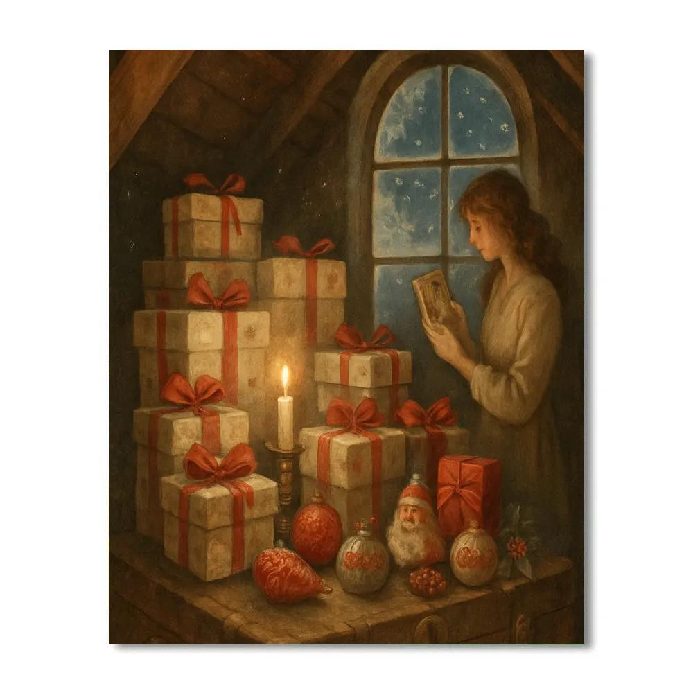 Snowy Attic Of Holiday Memories DIY paint by numbers