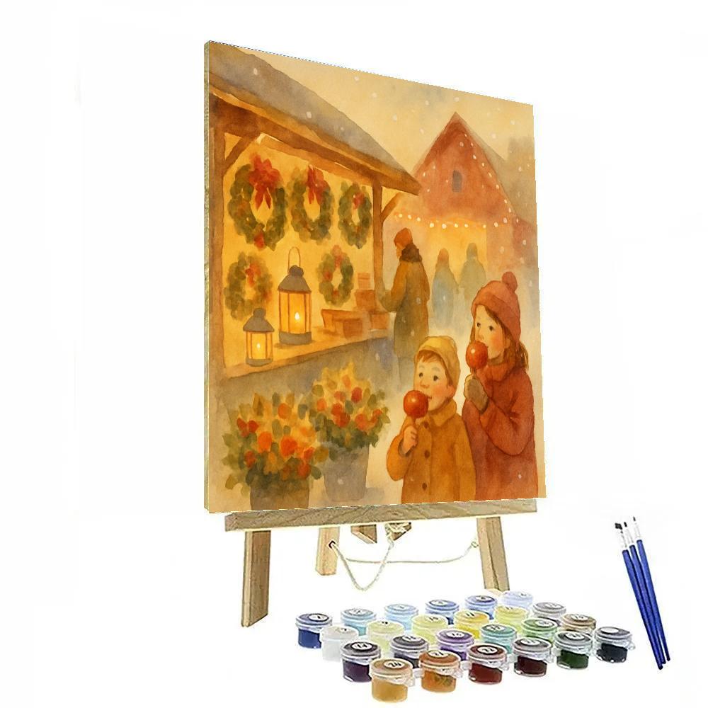Snowy Lantern Farm Stand Number painting