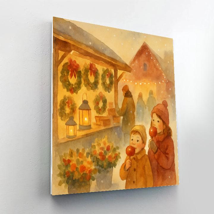 Snowy Lantern Farm Stand Number painting