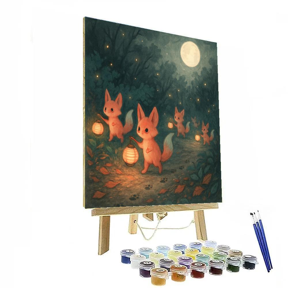 Night Of The Paper Lantern Foxes paint by color
