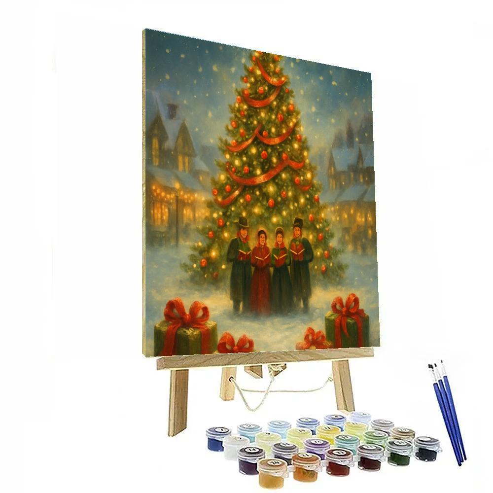 Star Tree In The Village Square Painting by numbers kit