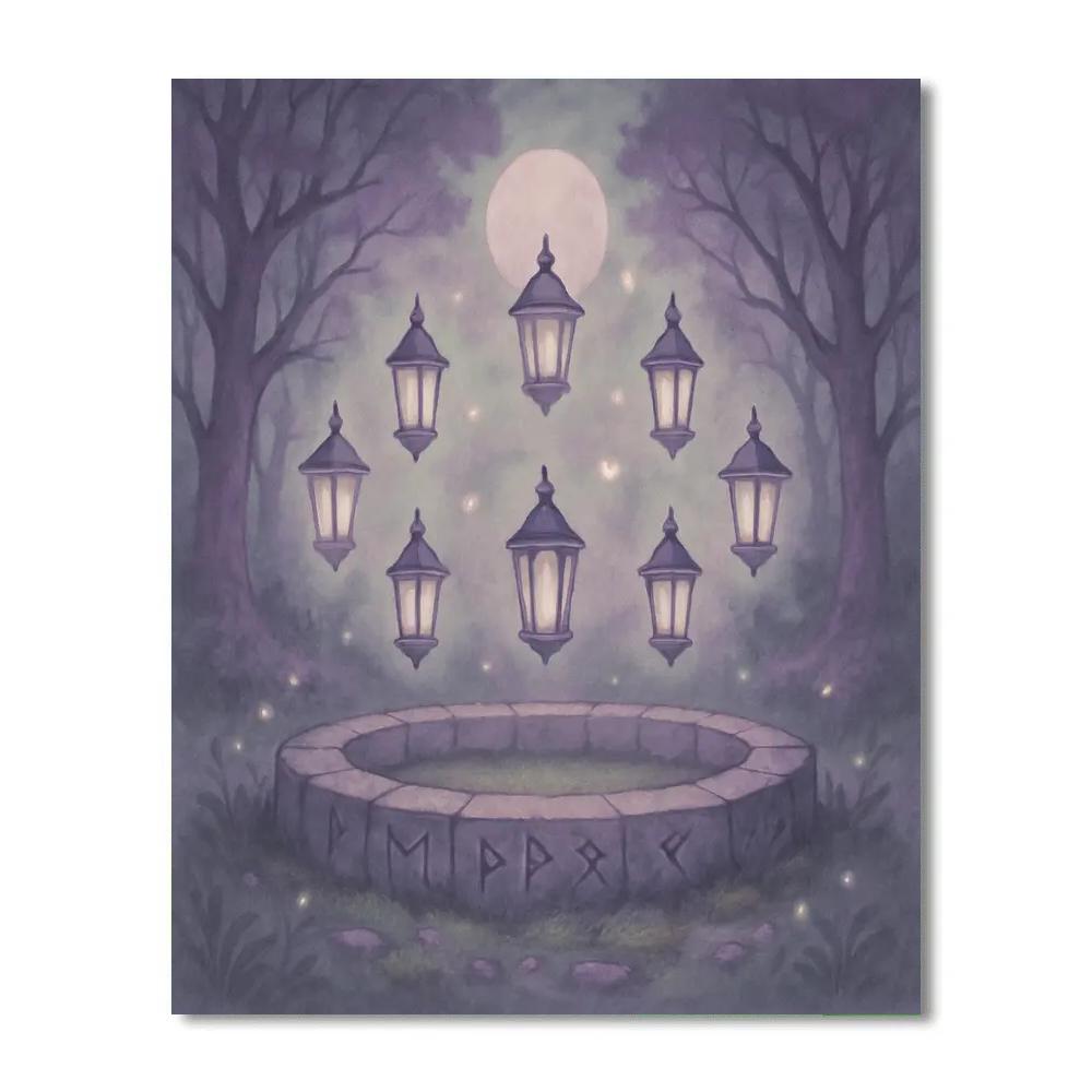 Glimmergrove Lantern Circle paint by number