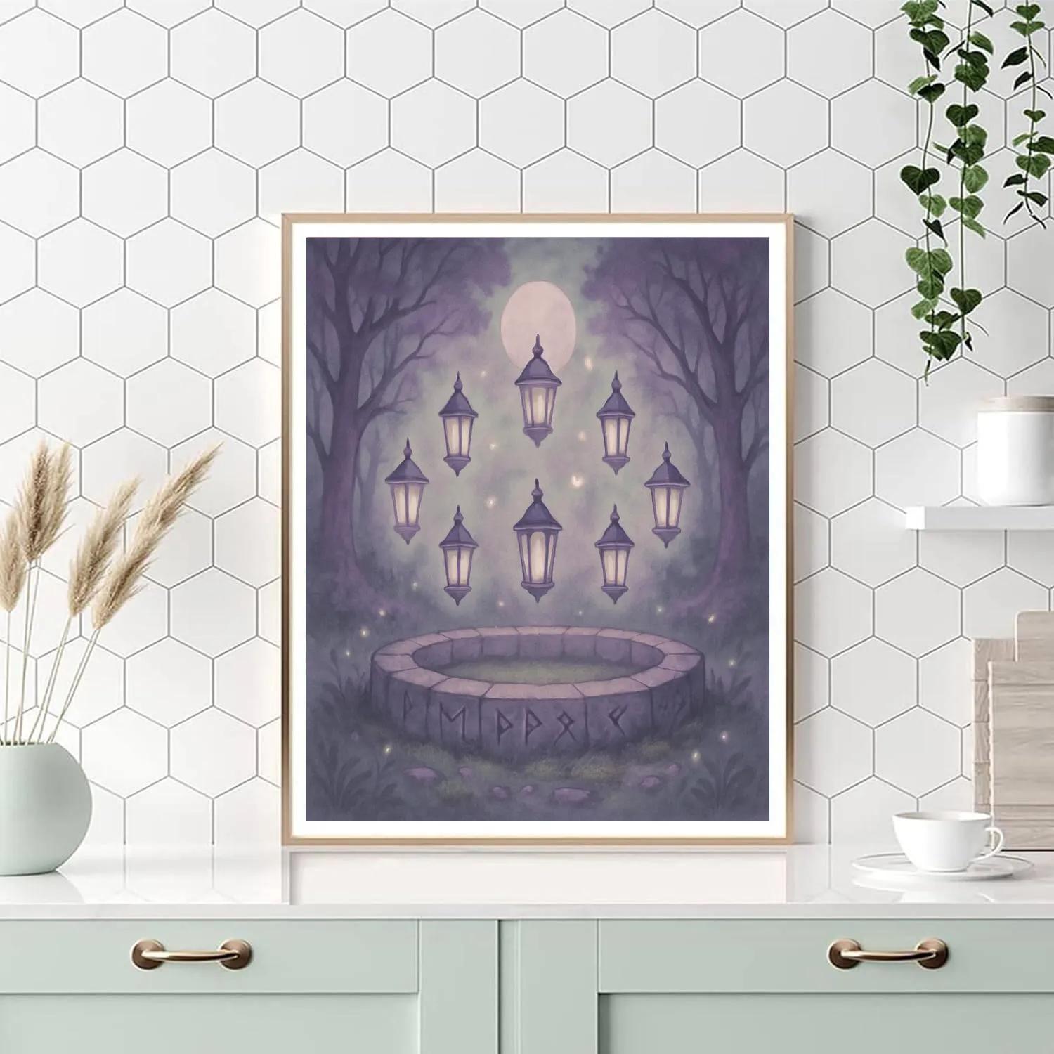 Glimmergrove Lantern Circle paint by number