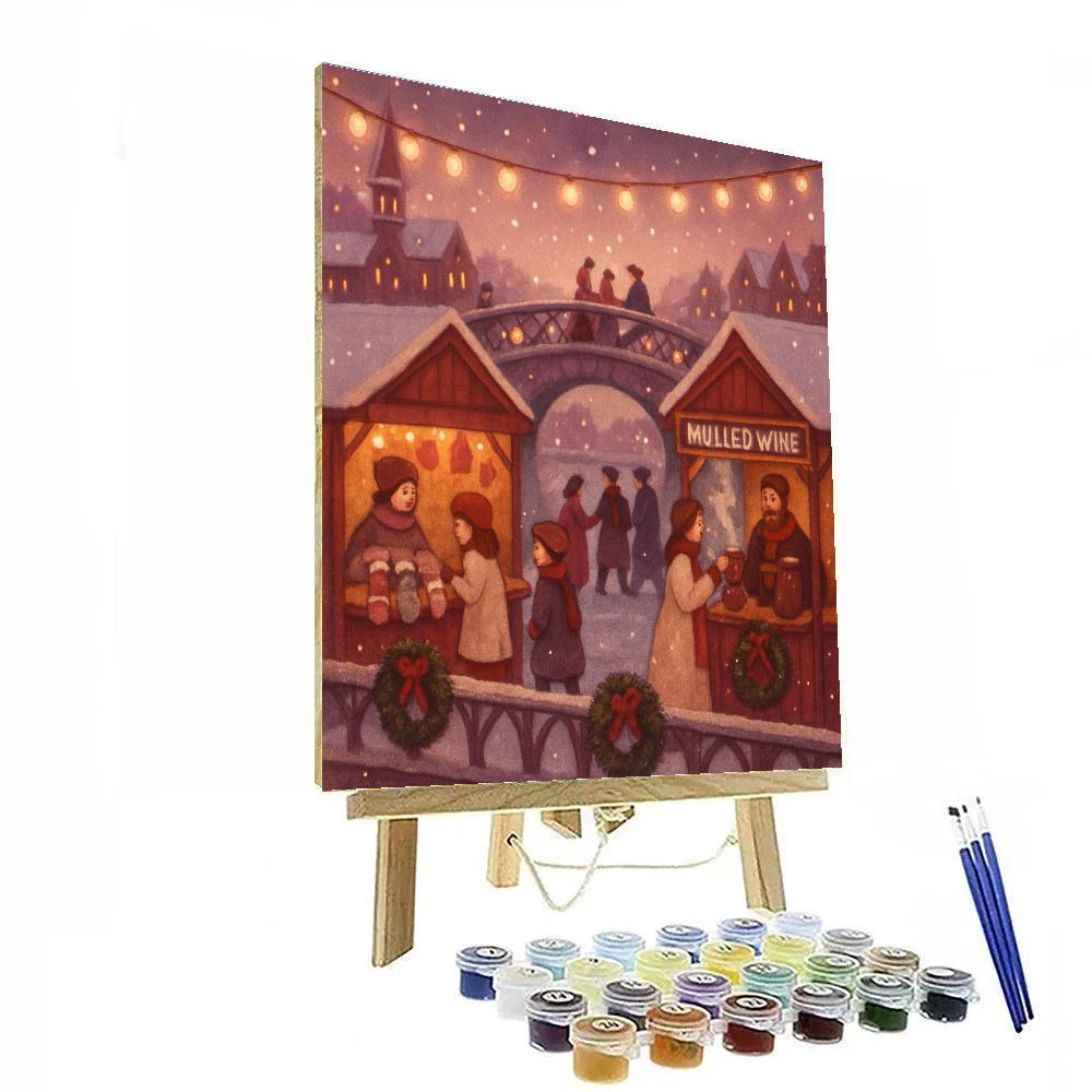 Winter Lantern Bridge Bazaar Number painting