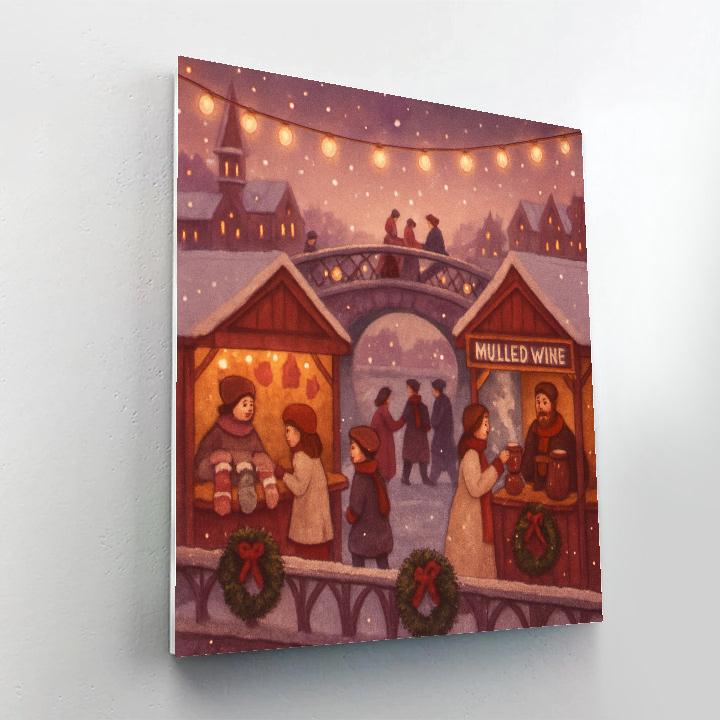 Winter Lantern Bridge Bazaar Number painting