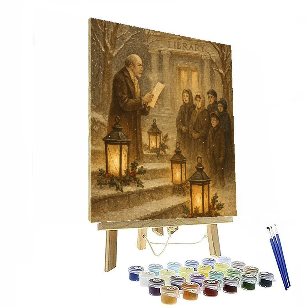 Snowbound Lantern Library Steps Numbered painting kits