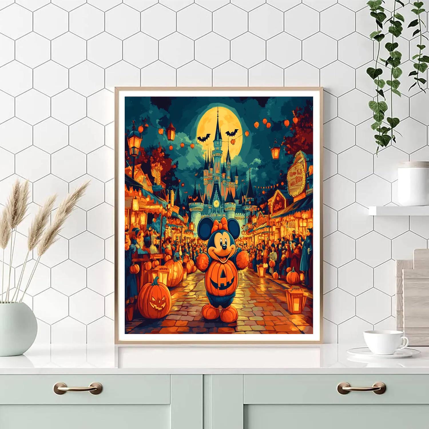 Mickey Pumpkin Parade Paint by numbers art