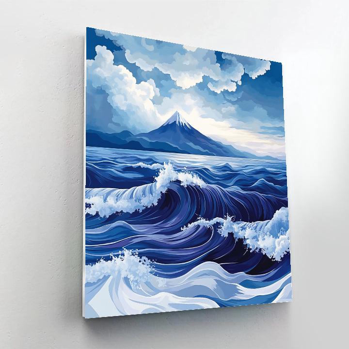 Hokusai Inspired Ocean Mountain Storm Paint by numbers kits