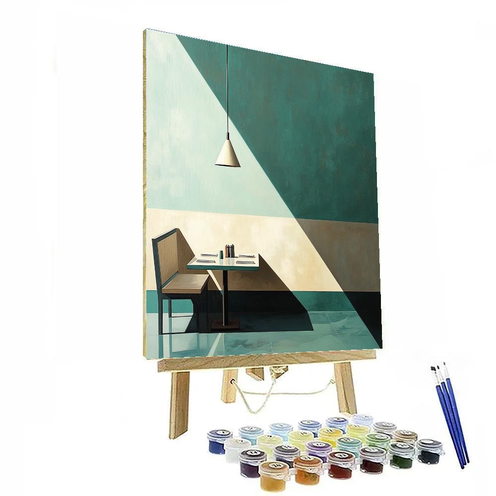 Edward Hopper Inspired Quiet Diner At Dawn paint by numbers