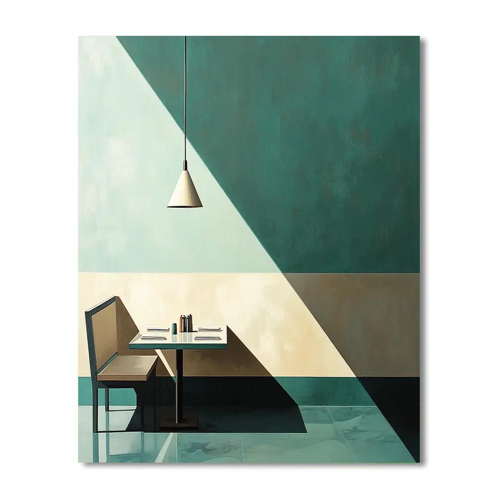 Edward Hopper Inspired Quiet Diner At Dawn paint by numbers