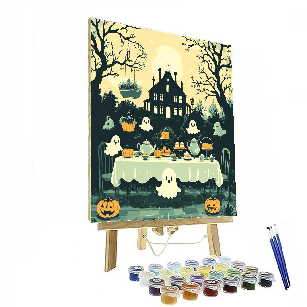 Ghostly Tea Party At The Manor paint by numbers
