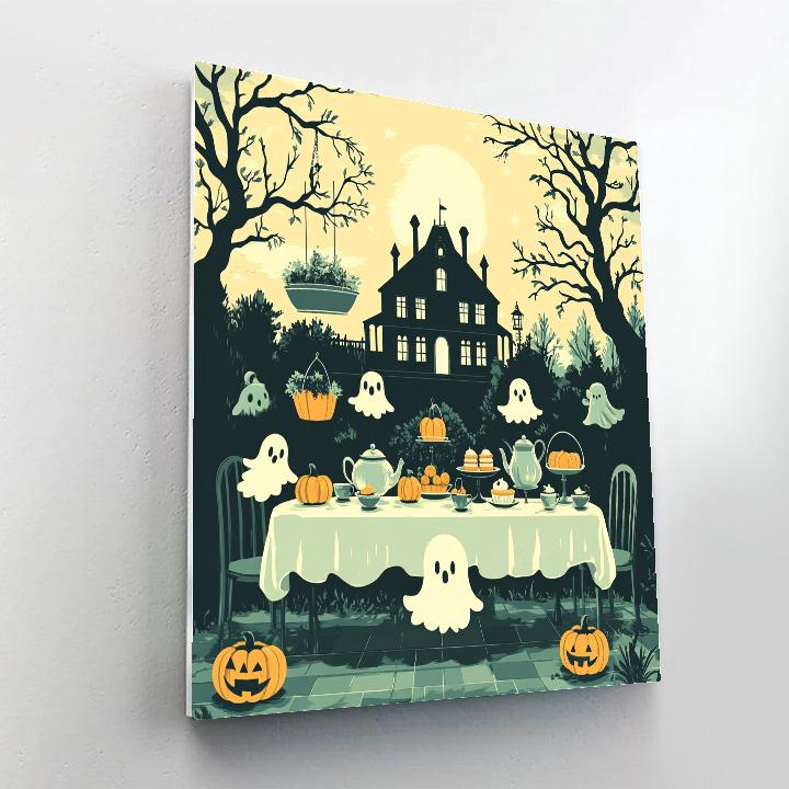 Ghostly Tea Party At The Manor paint by numbers