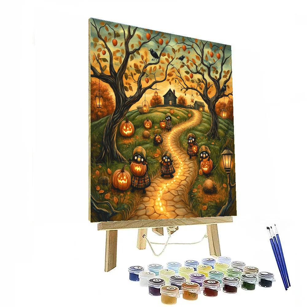 Harvest Imps In Spooky Orchard Number painting