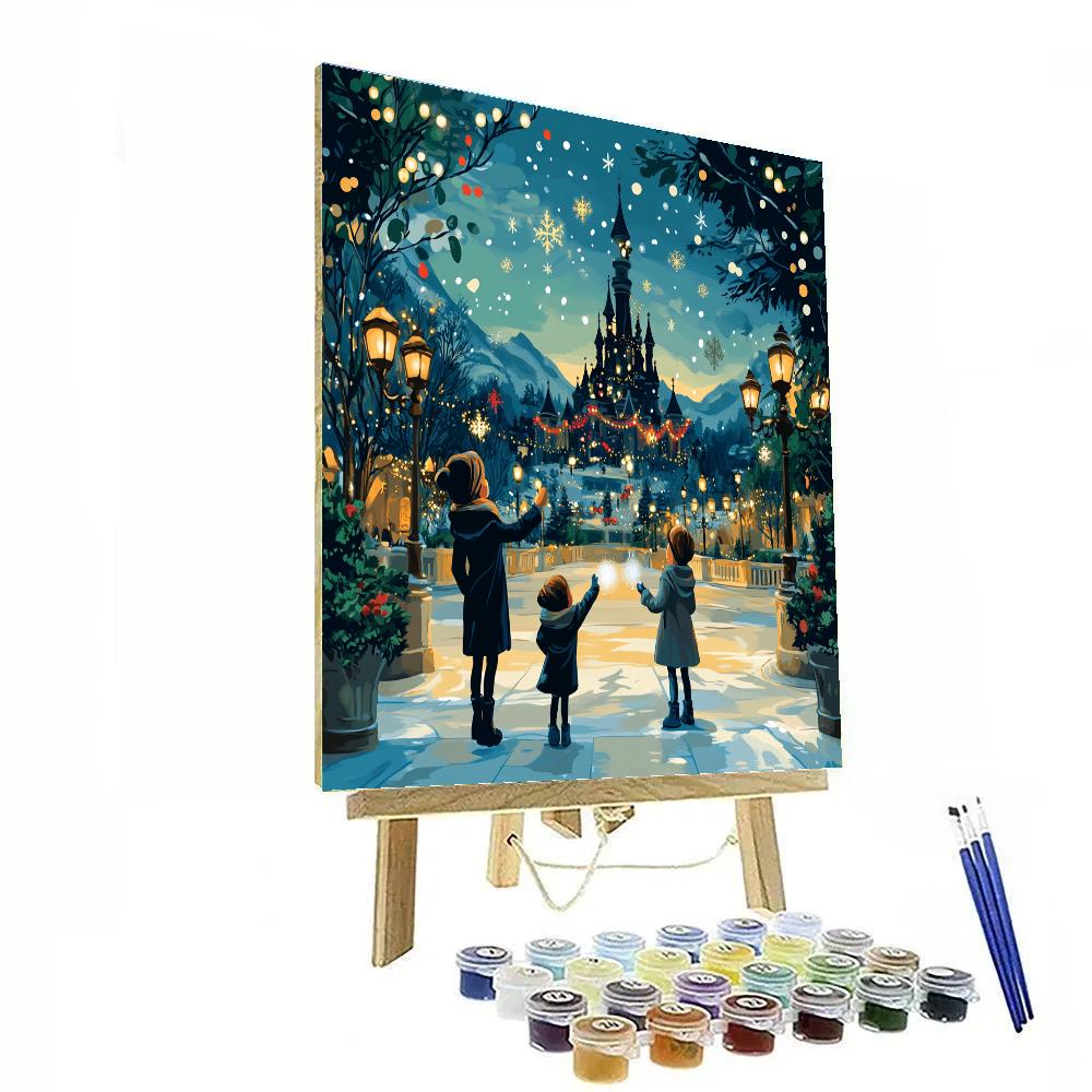Castle Lights Midnight Snowfall Disney DIY paint by numbers