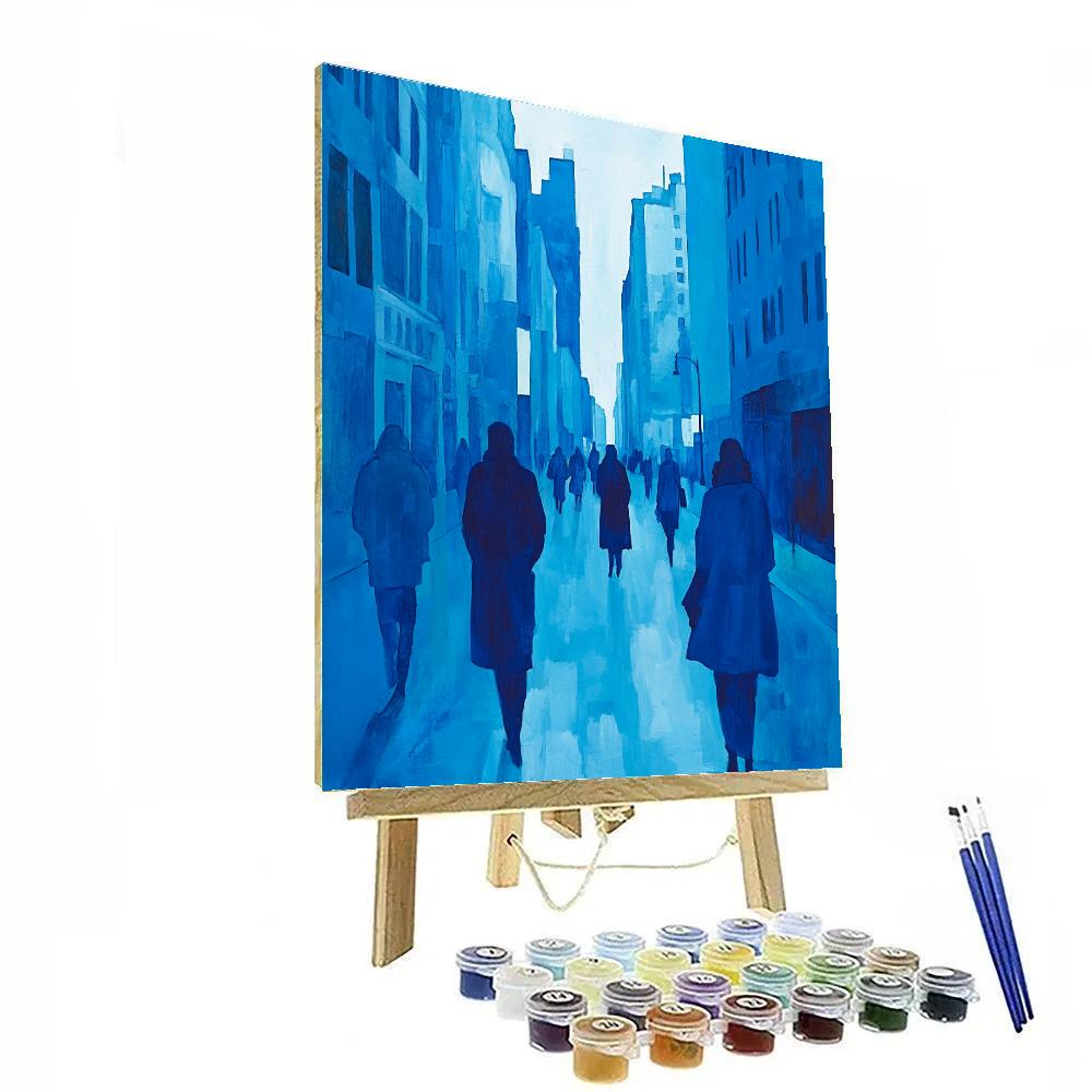 Pablo Picasso Inspired Blue Period Streetscape paint by color