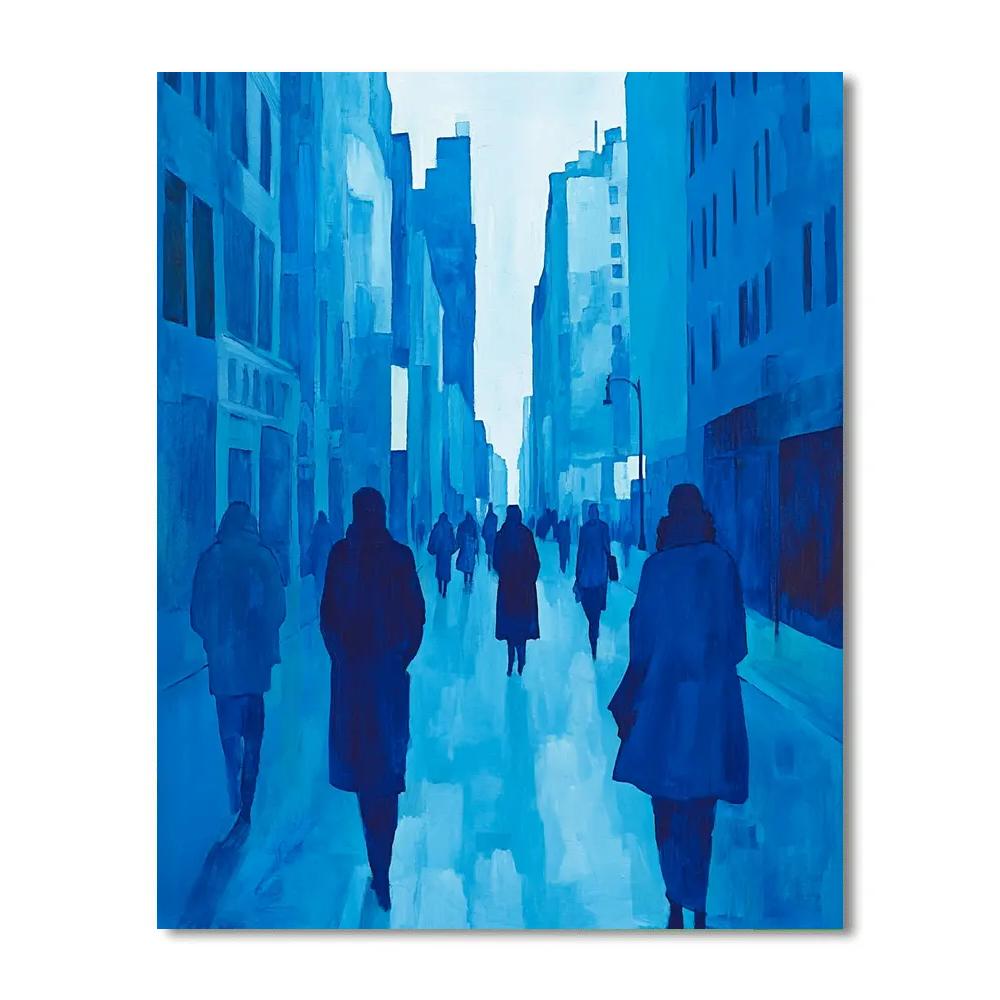 Pablo Picasso Inspired Blue Period Streetscape paint by color