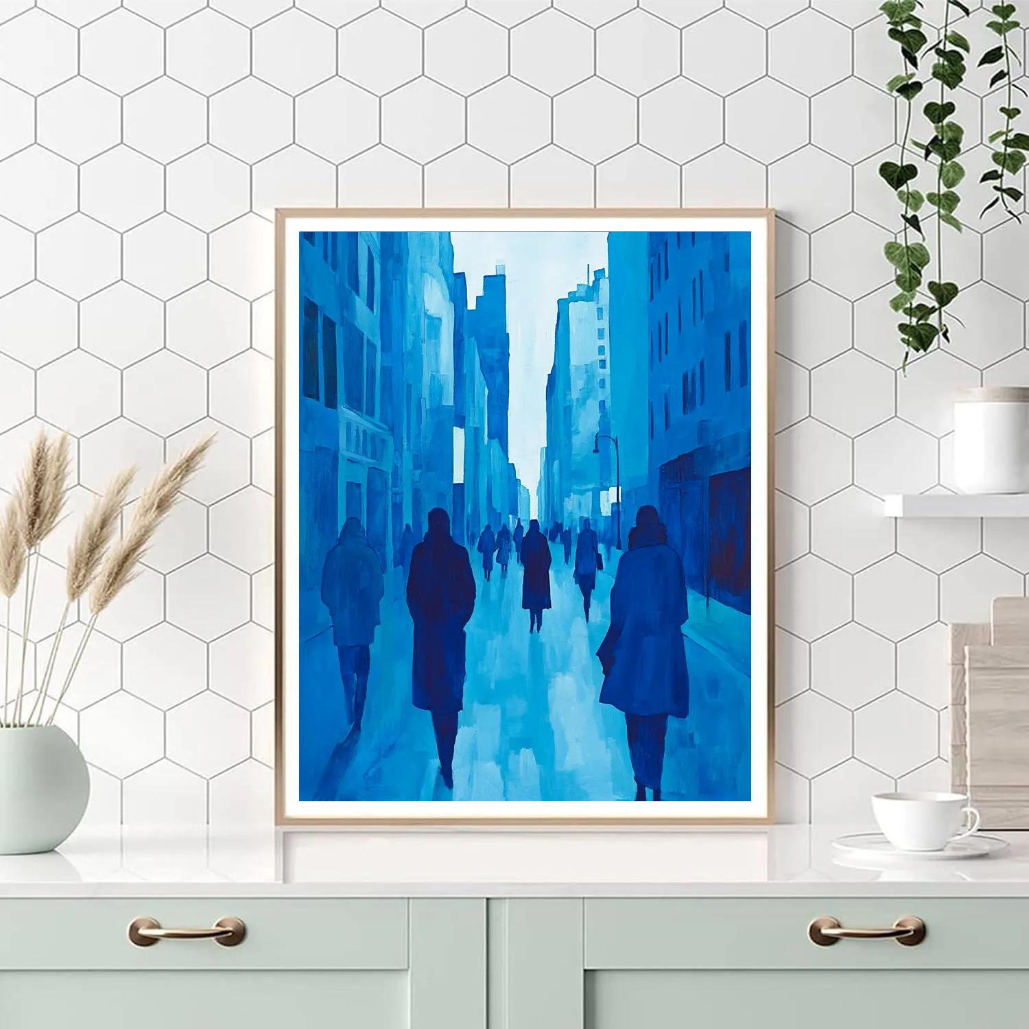 Pablo Picasso Inspired Blue Period Streetscape paint by color