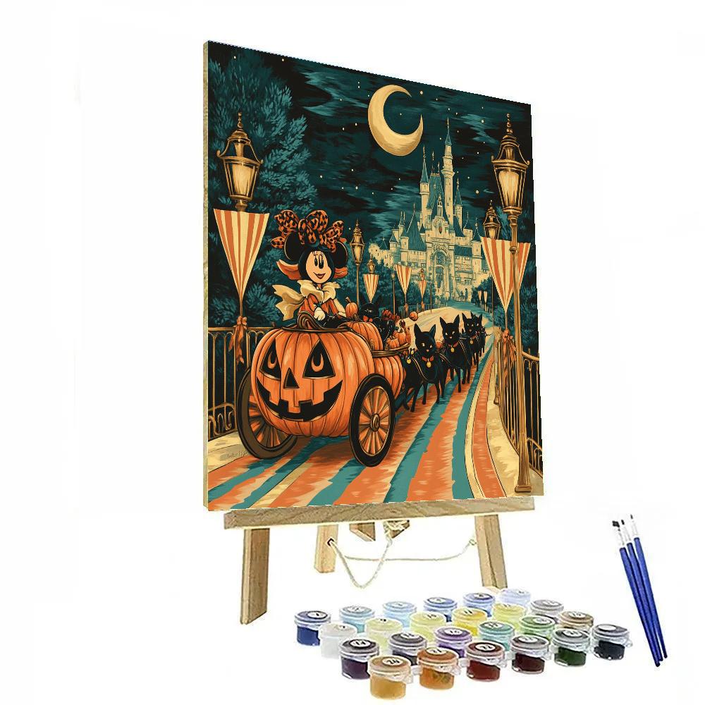 Minnie Midnight Pumpkin Carriage paint by numbers