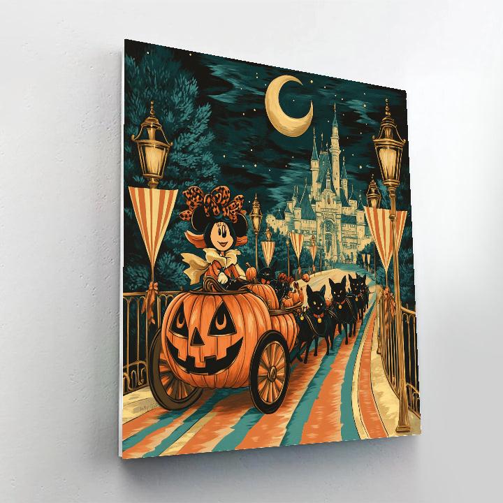 Minnie Midnight Pumpkin Carriage paint by numbers