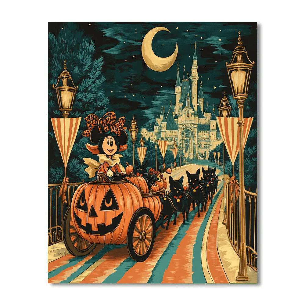 Minnie Midnight Pumpkin Carriage paint by numbers