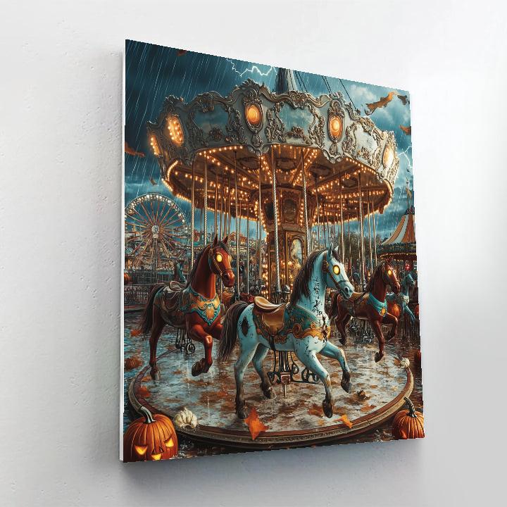 Sinister Carousel Of Haunted Toys DIY paint by numbers