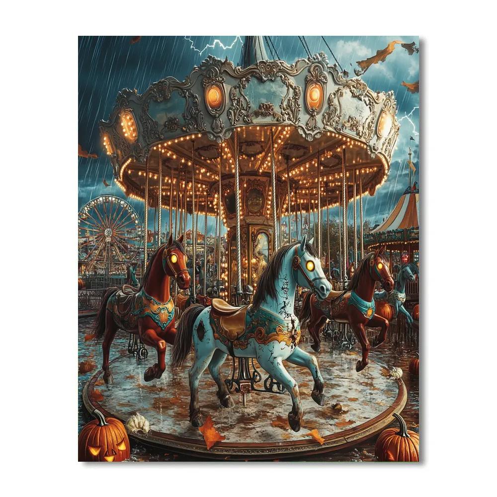 Sinister Carousel Of Haunted Toys DIY paint by numbers