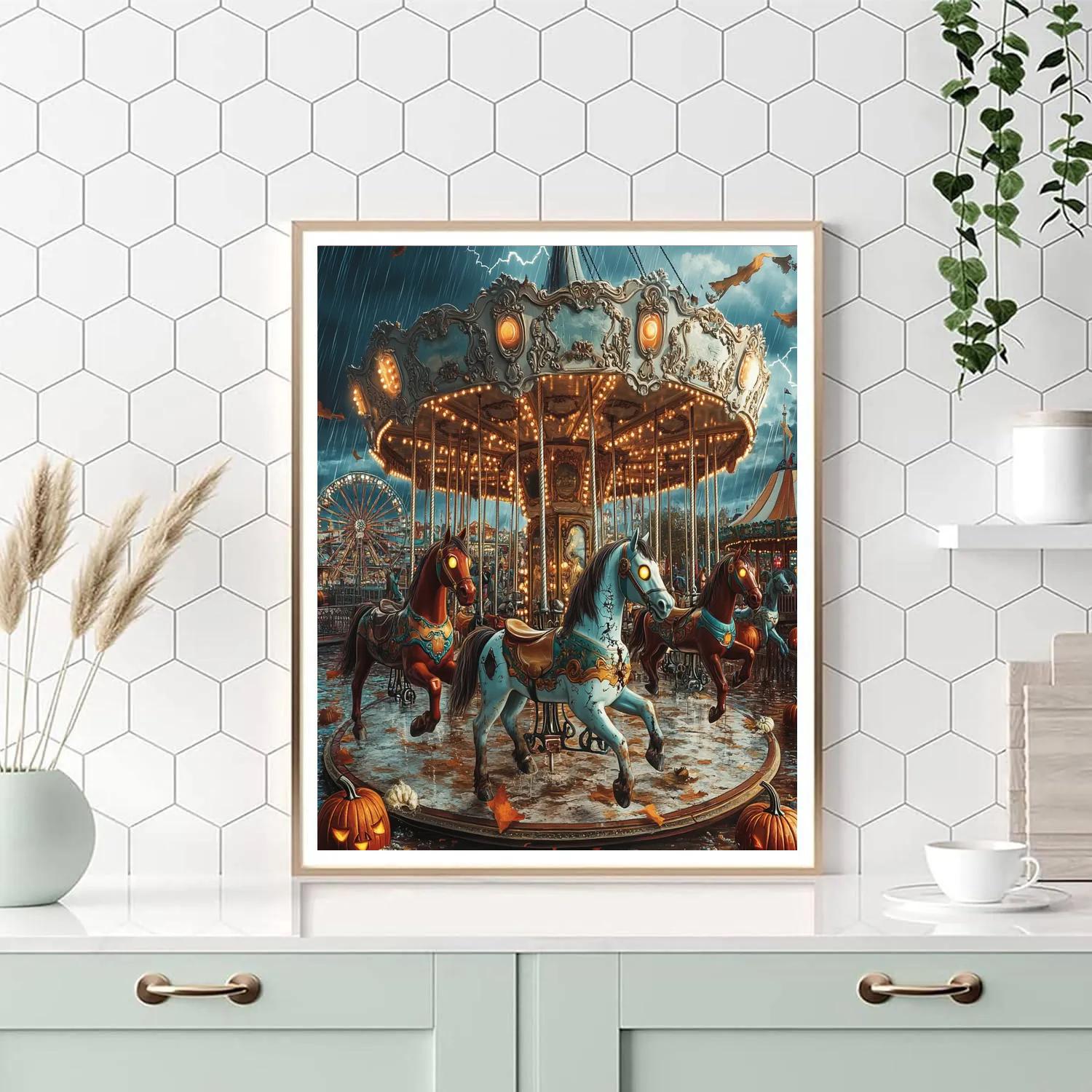 Sinister Carousel Of Haunted Toys DIY paint by numbers