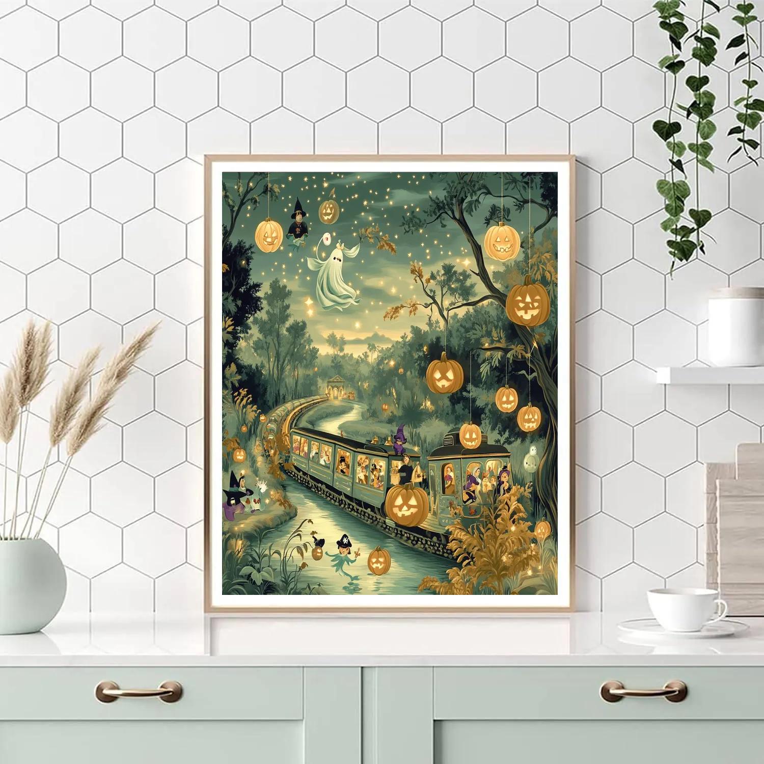 Trick Or Treat Train Through Neverland DIY paint by numbers