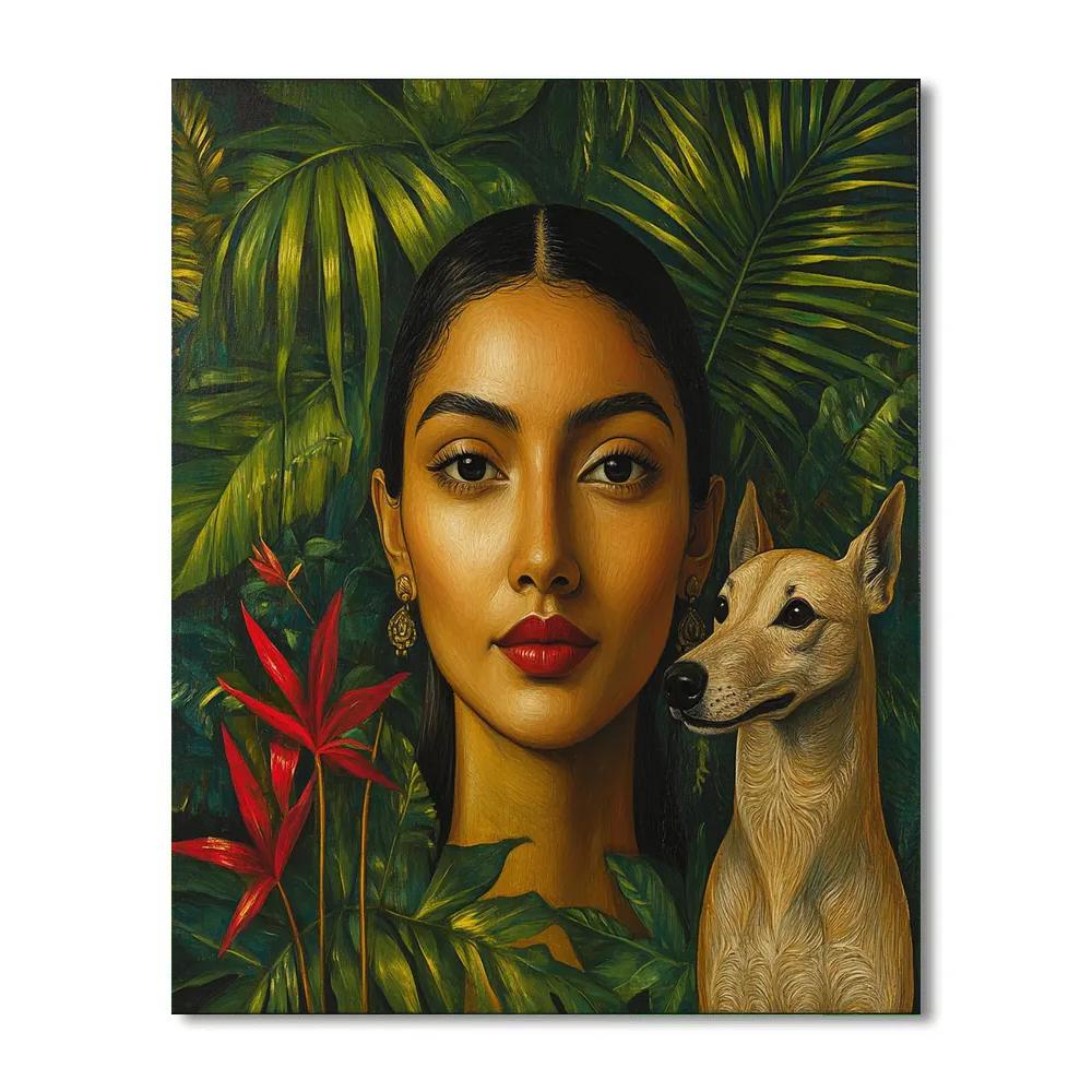 Frida Kahlo Inspired Self Portrait With Monkeys Painting by numbers kit