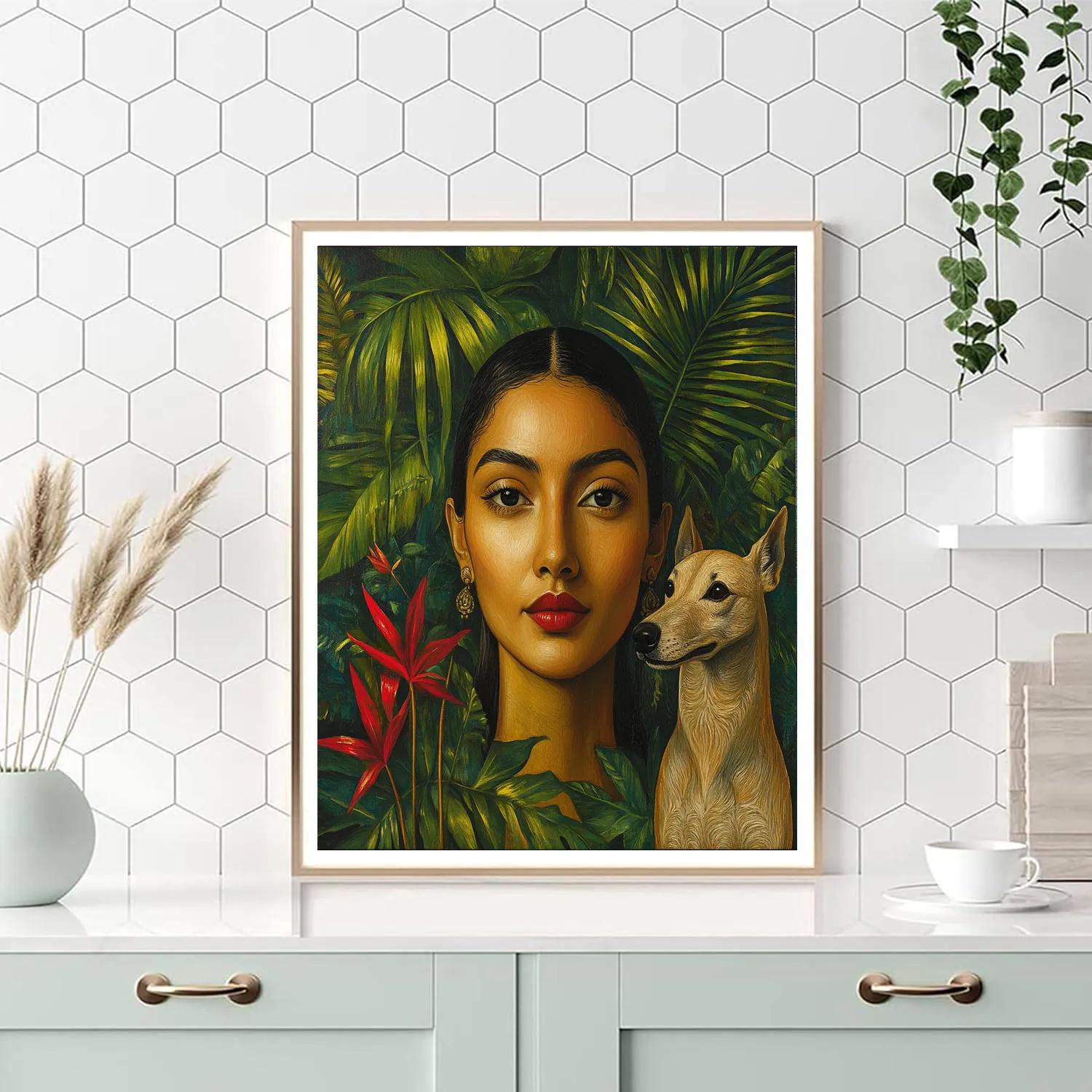 Frida Kahlo Inspired Self Portrait With Monkeys Painting by numbers kit