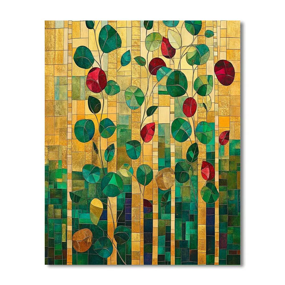 Gustav Klimt Inspired Mosaic Garden Of Leaves Painting by numbers kit