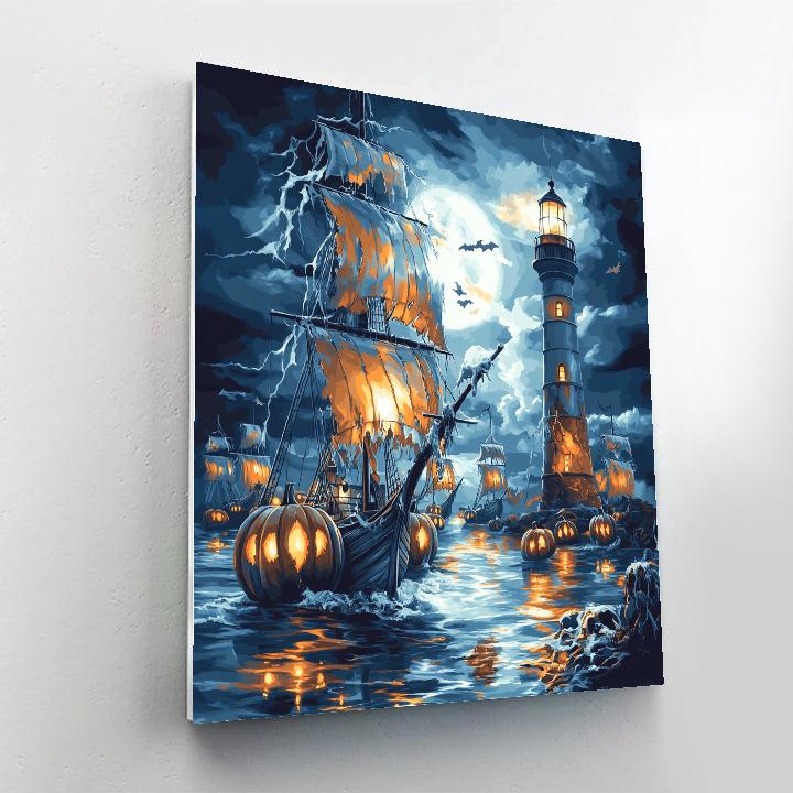 Ghost Ship Pumpkin Armada Number painting