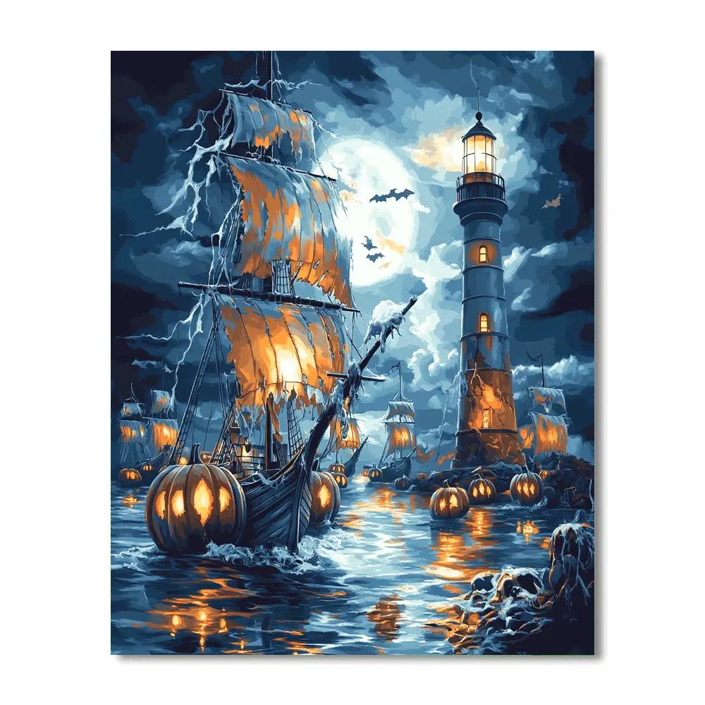 Ghost Ship Pumpkin Armada Number painting