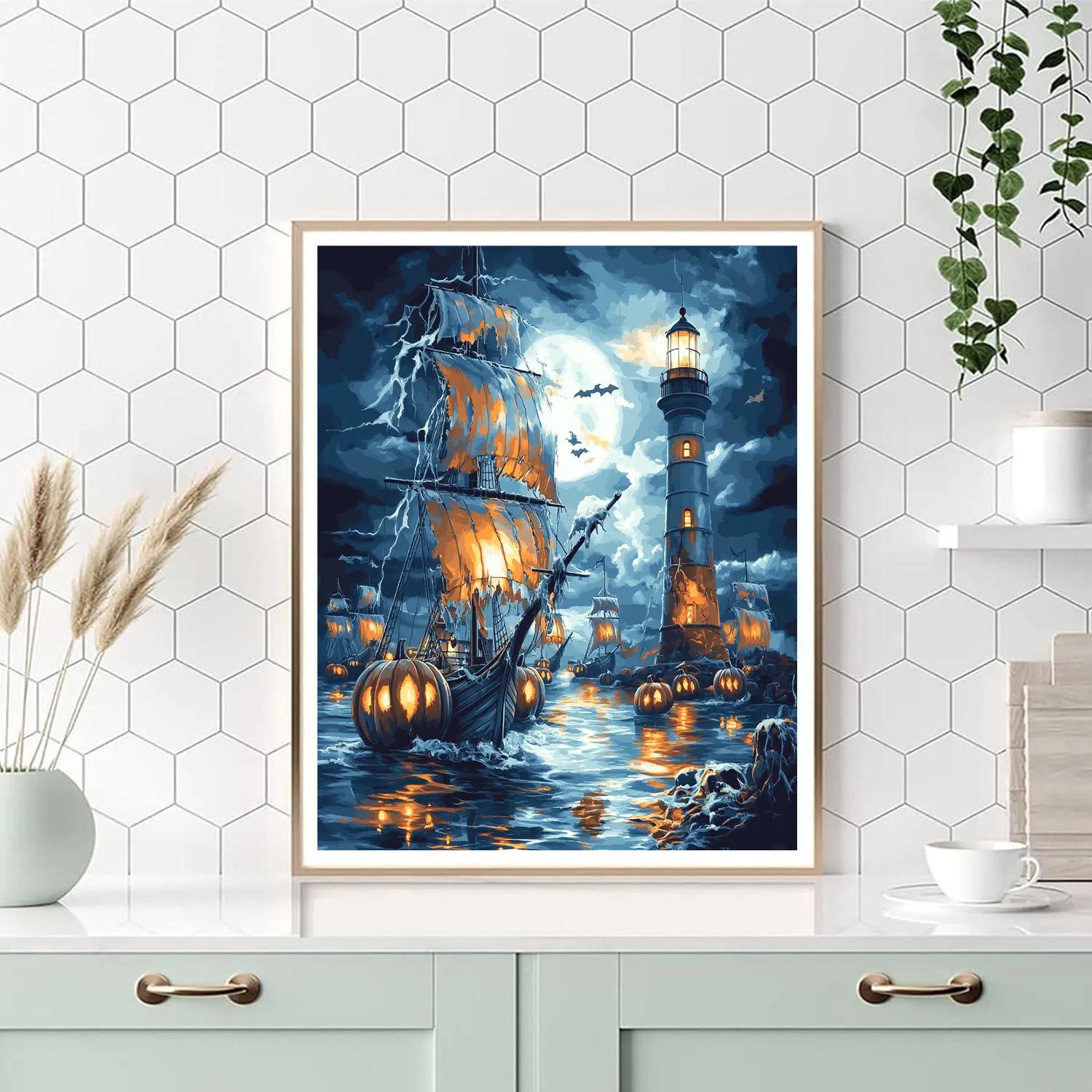 Ghost Ship Pumpkin Armada Number painting