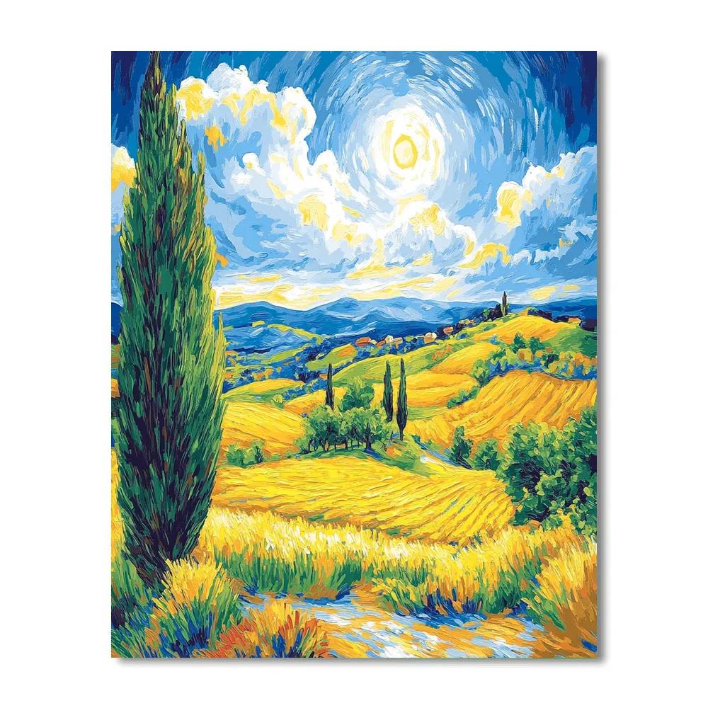Van Gogh Inspired Sunlit Countryside Paint by numbers kits