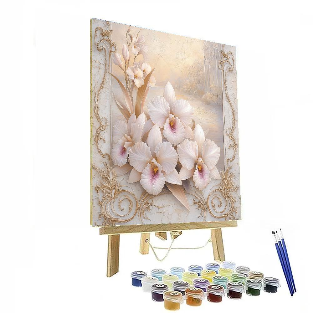 Alphonse Mucha Inspired Whispering Orchids Paint by numbers art