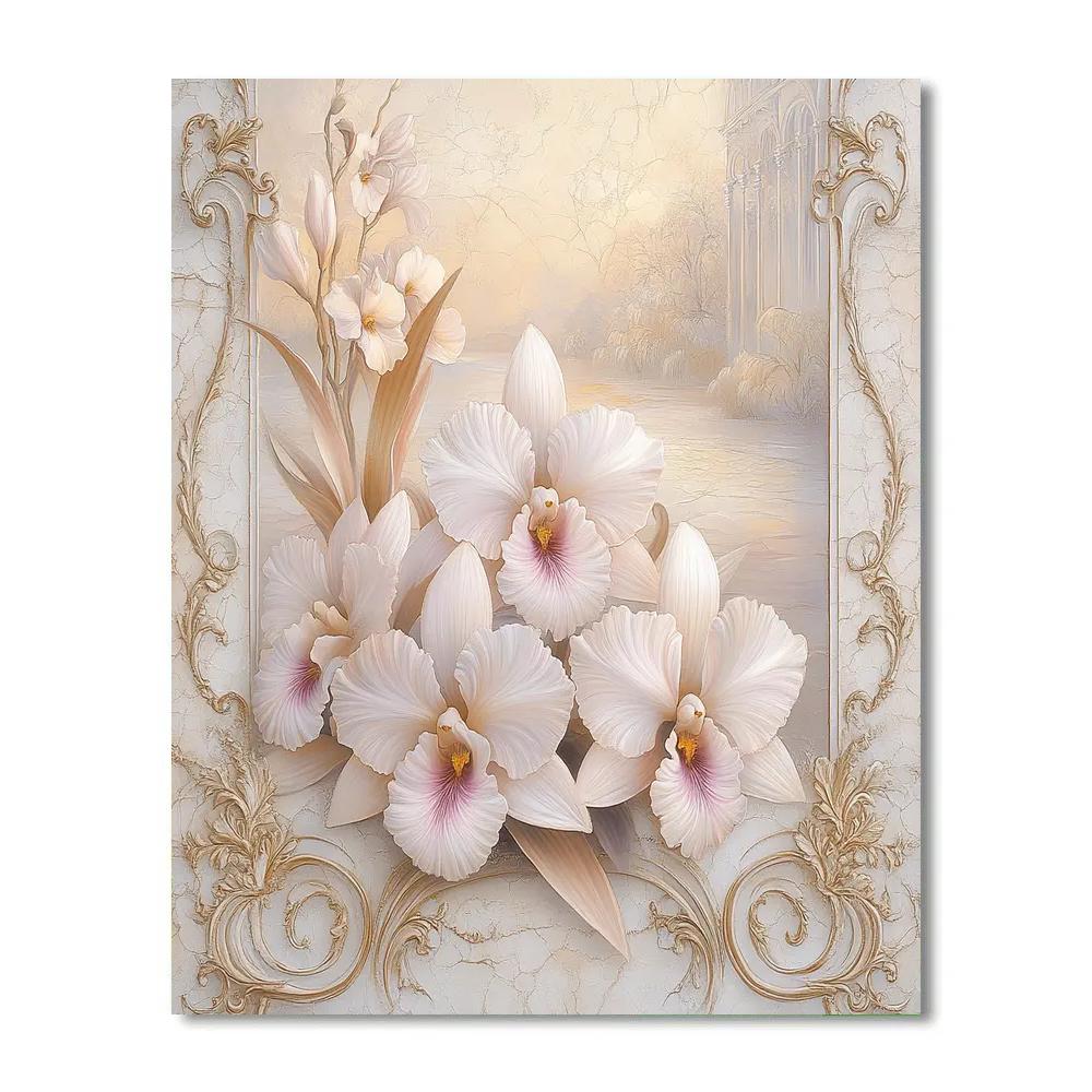 Alphonse Mucha Inspired Whispering Orchids Paint by numbers art
