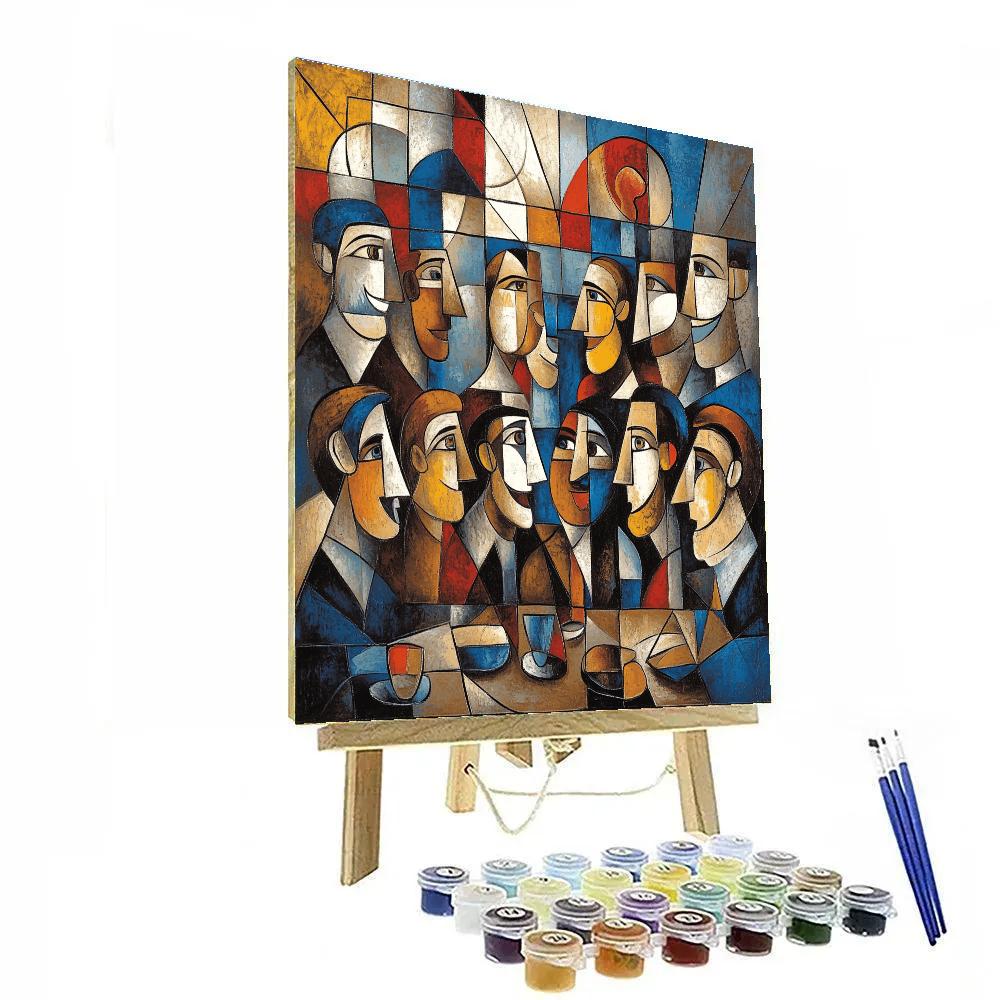 Picasso Inspired Abstract Friends Number painting