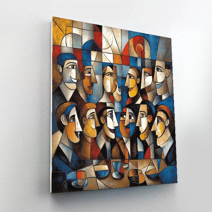 Picasso Inspired Abstract Friends Number painting