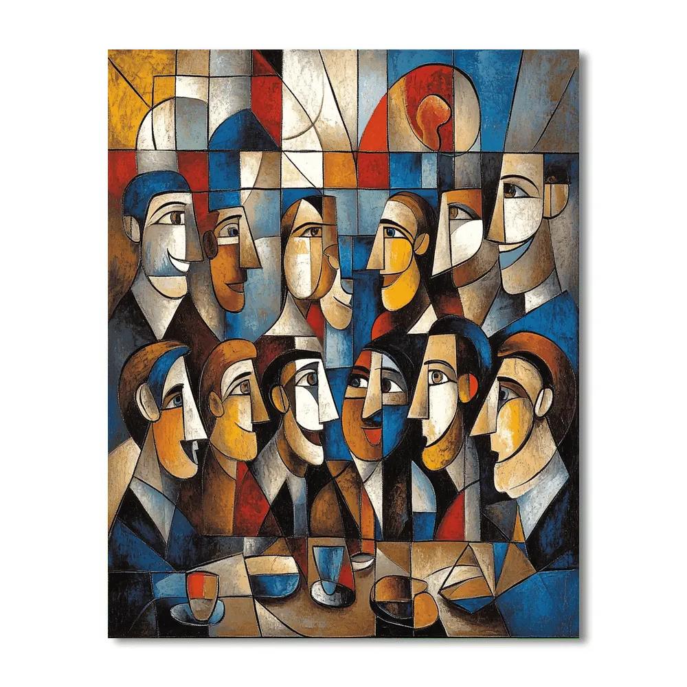 Picasso Inspired Abstract Friends Number painting